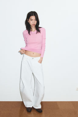 TRF BALLOON MID-WAIST JEANS - Zara фото 10