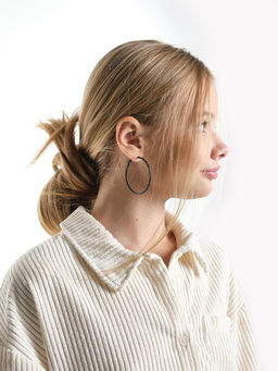 Серьги-кольца PS0626 черный - Mini maxi фото 4