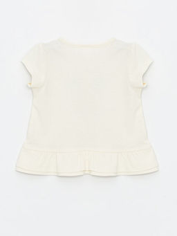 Bisiklet Yaka Bask?l? K?z Bebek Ti??rt