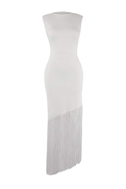 Ekru Puskul Detayl? Orme S?k/Gece Elbise TPRSS26EL00080