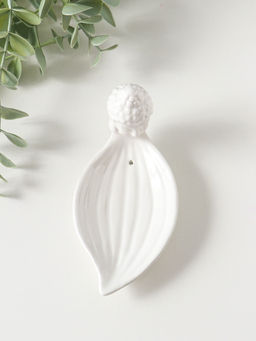 Подставка для благовоний керамика "Голова Будды" белая 12х6,5х6 см