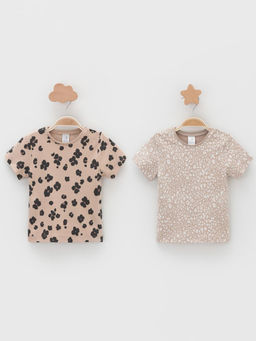 К 301156-2уп/тем.бежевый Н096,бежевый Н085.1 набор фуфайка (футболка) яс