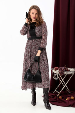 Платье NIKVA н941-1 винная абстракция  фото 5