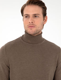 Vizon Melanj Slim Fit Bal_k__ Yaka Basic Triko Kazak - Pierre cardin фото 2