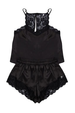 Trendyolmilla Siyah Dantelli Ip Ask?l? Saten Sortlu Dokuma Pijama Tak?m? THMSS22PT0269  фото 55