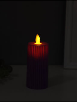 Светодиодная свеча, ночник LED RISALUX «Уют», 3×AG13, сиреневый, 5×5×11 см