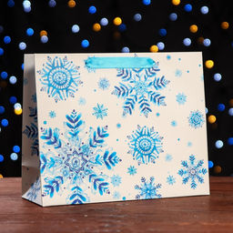 Пакет подарочный Зимняя сказка ,люкс 32 х 26 х 12 см