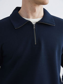 Dik Yaka Erkek Sweatshirt