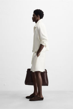 100% LINEN BERMUDA SHORTS WITH BELT - Zara фото 14