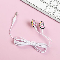 Наушники вакуумные и резинка для волос на открытке «Единорог», 10.3 х 14.5 см