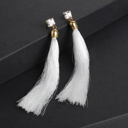 Серьги ассорти Кисти прямоугольник, цвет молочный, L кисти 9 см