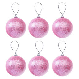 Набор елочных шаров (6см*6шт) розовый