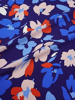 Штапель Лоретта цв.чернильно-васильковый, ш1.45м, вискоза-100%, 100гр/м.кв