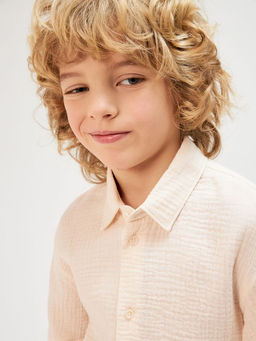 ACOOLA / Сорочка верхняя детская для мальчиков Andresi крем  фото 3