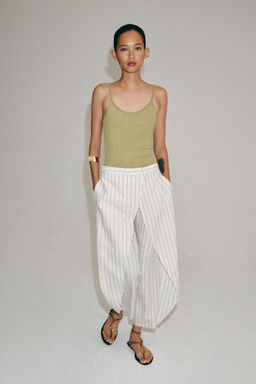PANTAL?N PAREO RAYA CON LINO ZW COLLECTION / rayas