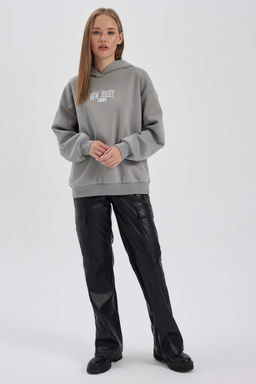 Толстая толстая толстовка с капюшоном Cool Oversize - Defacto фото 2