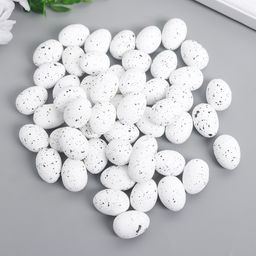 Цена за 2 шт. Декор пасхальный Фигурки: Яйцо перепелиное, набор 50 шт., белый, 1.8?2.5 см