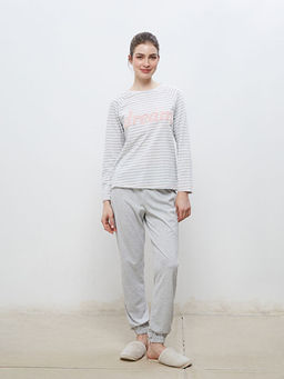 Bisiklet Yaka Nak??l? Kad?n Pijama Tak?m?