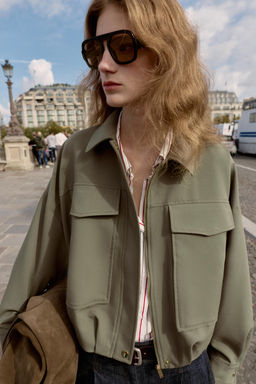 PLEATED HEM BOMBER JACKET - Zara фото 3