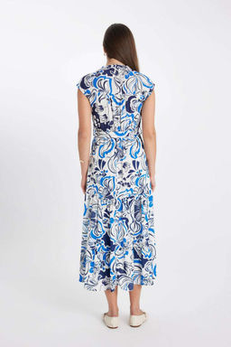 Платье миди без рукавов с рубашечным воротником и узором - Defacto фото 9