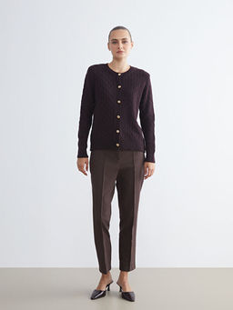 Bisiklet Yaka Kendinden Desenli Kad?n Triko H?rka