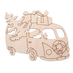 Заготовка для декорирования Mr. Carving ВД-1185 Подвеска фанера 7.5 х 10 х 0.3 см Машина с подарками №1 (8х10см.)