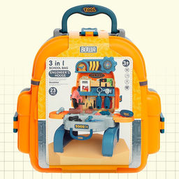 Игровой модуль детский 3 в 1 «Рюкзачок», верстак с инструментами, 23 элемента