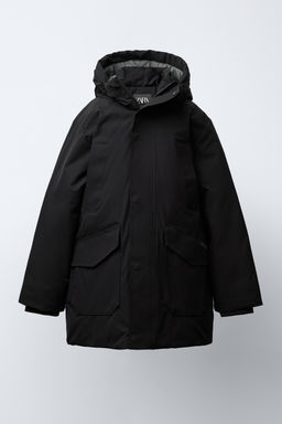 LONG FEATHER AND DOWN WATER-REPELLENT PUFFER JACKET WITH DETACHABLE FAUX FUR HOOD - Zara фото 2