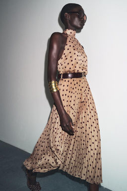 POLKA DOT MIDI DRESS WITH BELT - Zara фото 3