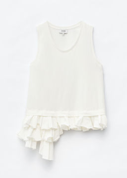 Camiseta de tirantes con pliegues de caja