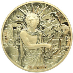 20 центов 2021 года Самоа 12 Олимпийских богов в зодиаке Аполлон и Близнецы