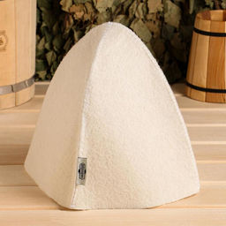 Шапка для бани и сауны «Классическая», полиэфир 70%, шерсть 30%, белая, «Добропаровъ»