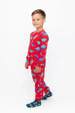 К 1552/насыщенно-красный,динозавры пижама дет - Crockid фото 8