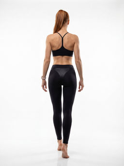 Легинсы женские с высокой посадкой моделирующие черного цвета 9569_1Ch - Mtforce фото 8