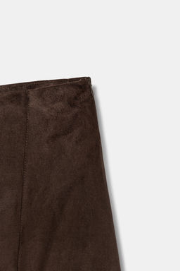 ASYMMETRIC SUEDE-EFFECT MIDI SKIRT - Zara фото 6