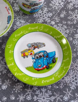 Набор 3пр Машины 2 (Синий грузовик) (тарелка 18см, салатник 15см, кружка 230мл) под/уп C425# (292092 - Daniks фото 5