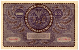 Банкнота 1000 марок 1919 года Польша