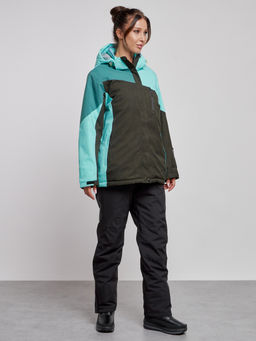 Горнолыжный костюм женский большого размера зимний бирюзового цвета 03963Br - Chunmai фото 3