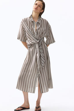 Vestido camisero con lazada - H&m фото 3
