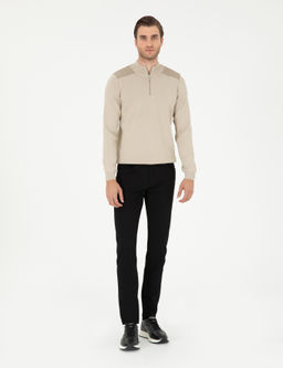 Siyah Slim Fit Kanvas Pantolon