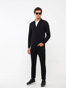 Kolej Yaka Uzun Kollu Erkek Fermuarl? Sweatshirt