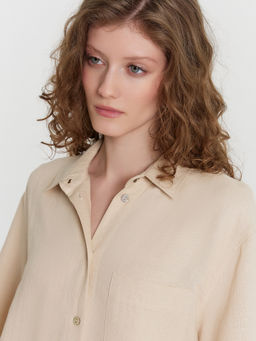 Комплект женский бежевый: рубашка и шорты