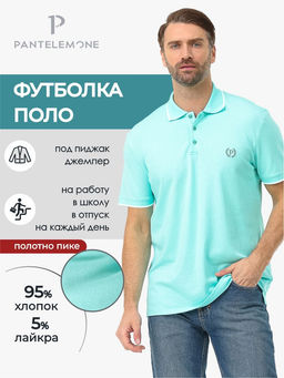 Мужская футболка-поло из пике - Pantelemone фото 3