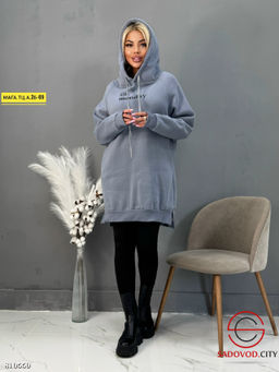 Худи женское на флисе оверсайз - Bruno фото 2