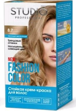 Студио "Fashion Color" Стойкая краска д/в тон 8.7 Песочн.св-русый 50/50/15мл.(6) / 95672