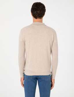 Bej Regular Fit Y_n Kar___ml_ Triko H_rka - Cacharel фото 5