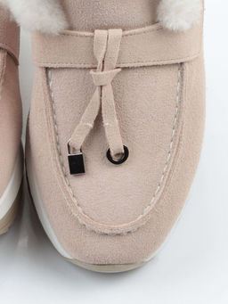 04-5520-7 LT. BEIGE Ботинки зимние женские (натуральная кожа, 100% шерсть)