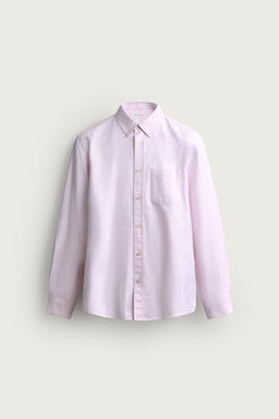 CAMISA REGULAR FIT ESTRUCTURA OXFORD / Rosa / Blanco - Zara фото 7