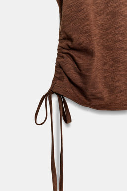 CAMISETA R?STICA FRUNCES / Marr?n - Zara фото 9
