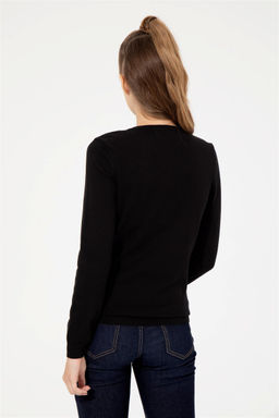 Женский черный базовый свитер с v-образным вырезом Неожиданная скидка в корзине - U.s. polo assn фото 5